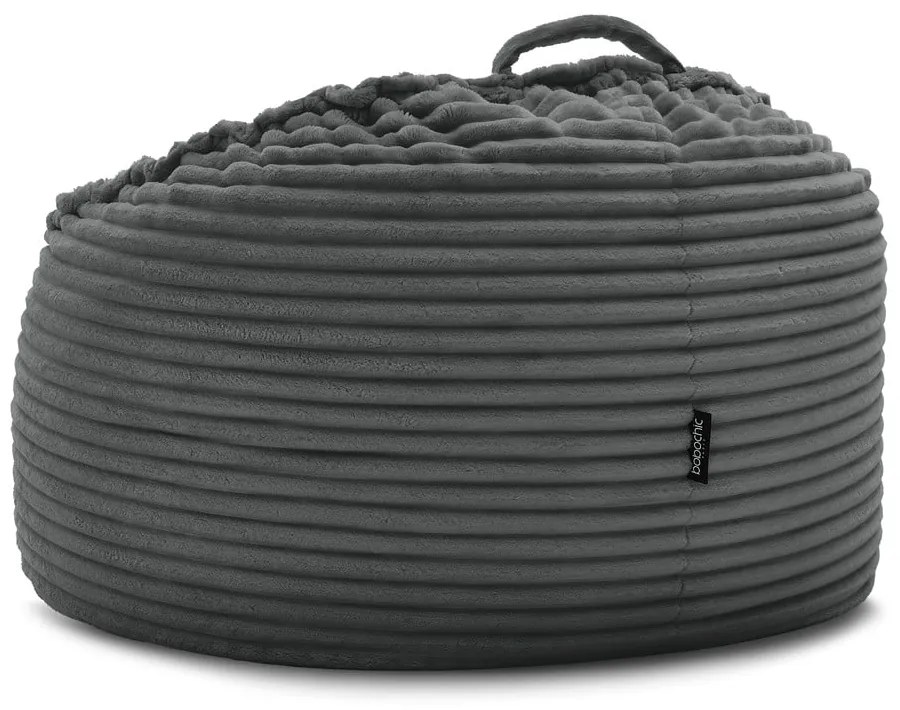 Sötétszürke kordbársony babzsákfotel Socrate – Bobochic Paris