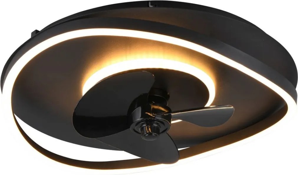 TRIO R67393132 SORTLAND Ventilátoros lámpa Fekete LED IP20