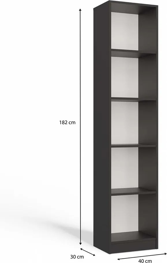 R40 polcos szekrény, 40x182x30 cm, antracit