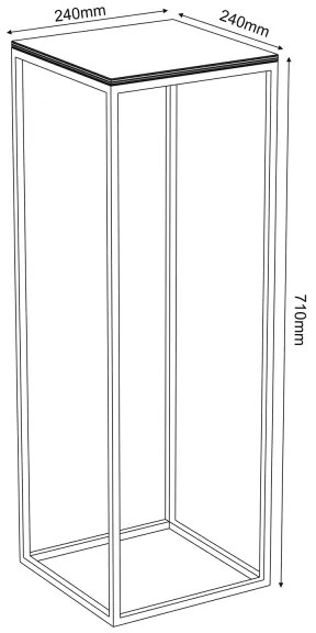 Virágállvány 70x24 cm fekete