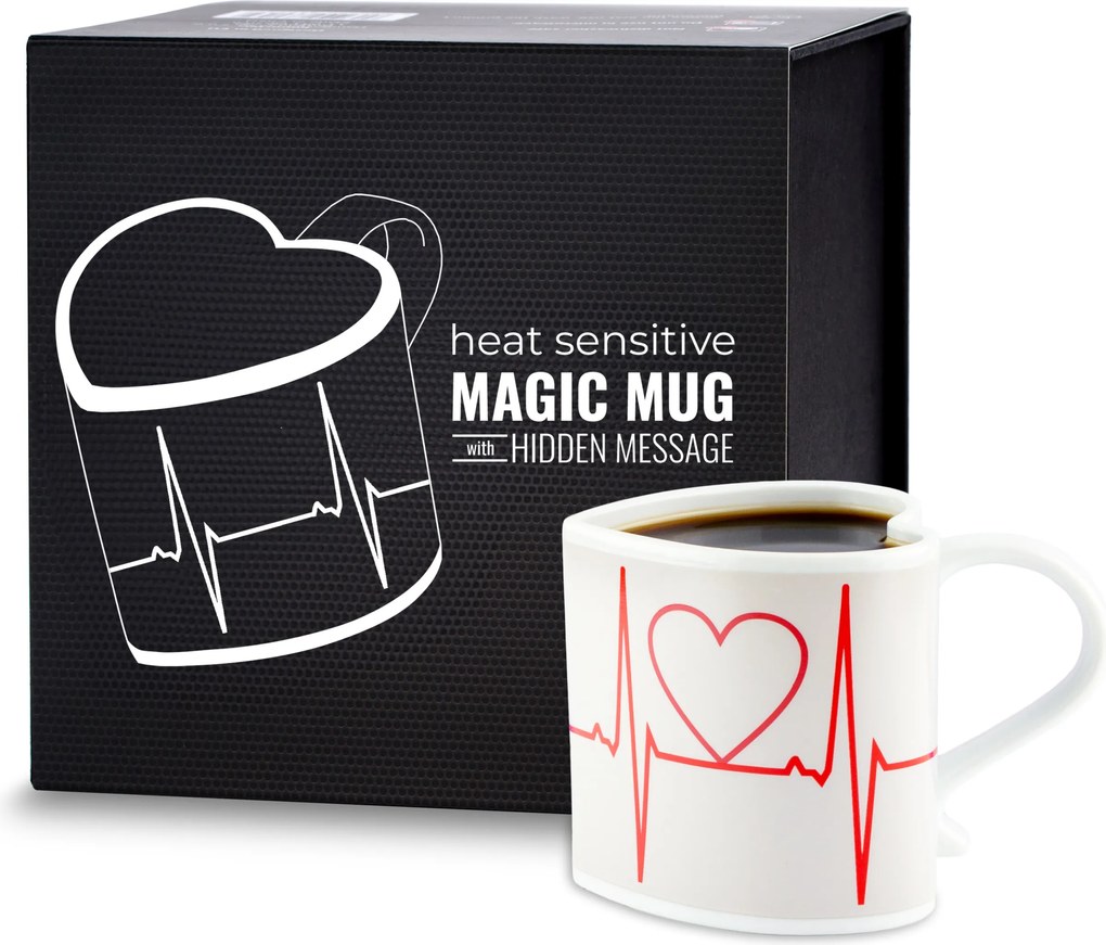 Bögre A szívem érted dobog Valentin napra Termoaktív