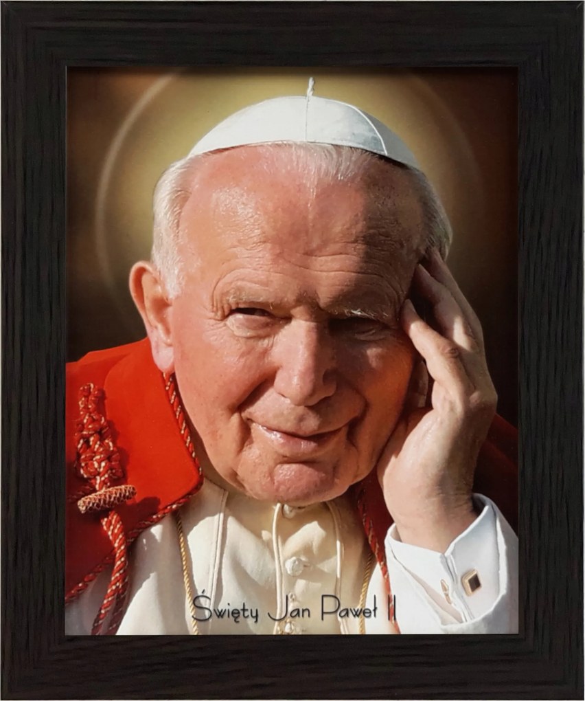 Vászonkép 30x25 Szent II. János Pál Pápa Wenge Keret