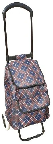 Donzella kisméretű gurulós bevásárlótáska barna kék