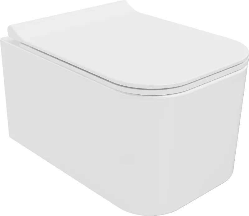 Mexen Elis Rimless WC csésze lassan lecsukódó Slim fenékkel, duroplas, fényes fehér - 30910700