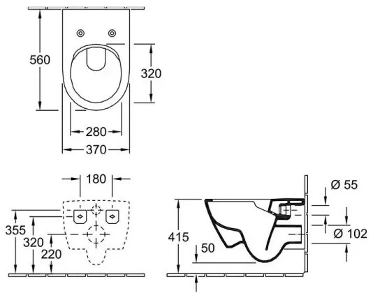 Villeroy & Boch 5614R0AM - SUBWAY 2.0 fali WC kerámia/bézs