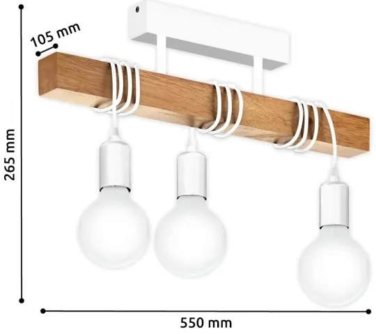 Eglo 33166 - Csillár TOWNSHEND 3xE27/60W/230V