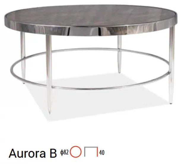 Aurora B dohányzóasztal 82cm Márvány - Króm