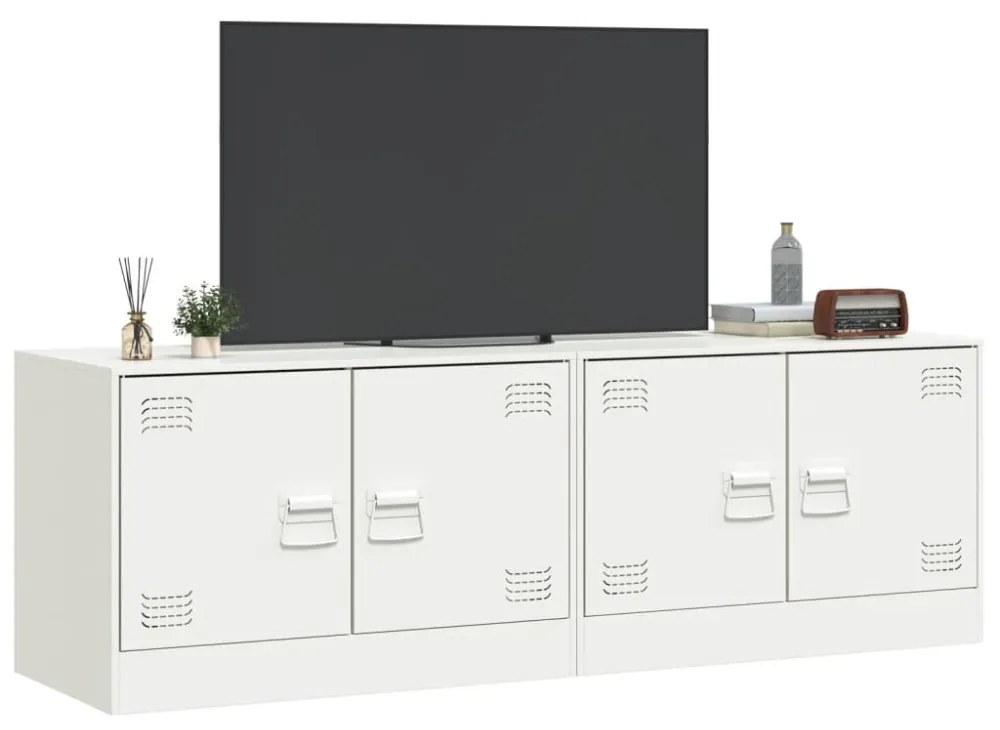 2 db fehér acél TV-szekrény 67 x 39 x 44 cm