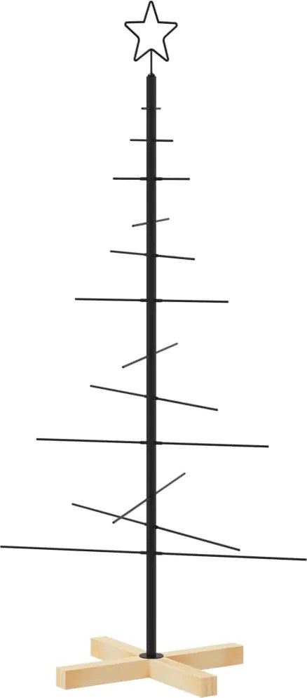 vidaXL fekete fém karácsonyfa alap dekorációhoz 120 cm
