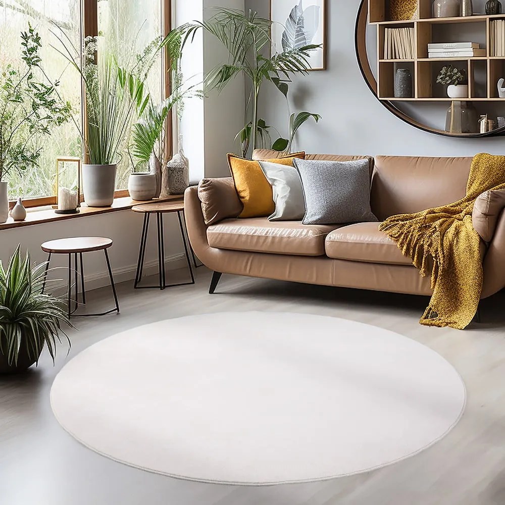 Krémszínű mosható kerek szőnyeg ø 200 cm Sky – Ayyildiz Carpets