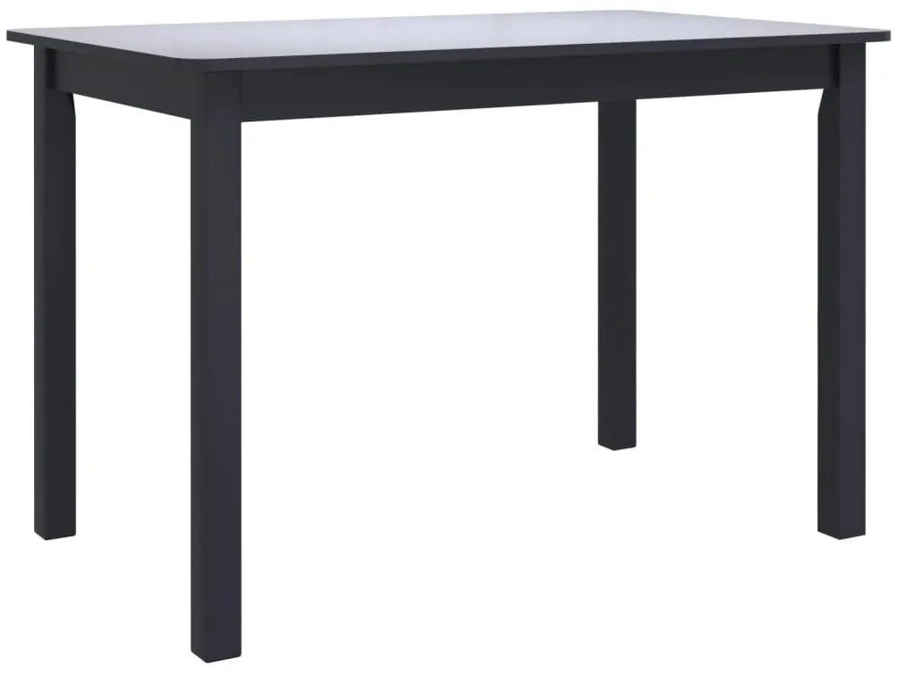 Fekete tömör gumifa étkezőasztal 114 x 71 x 75 cm