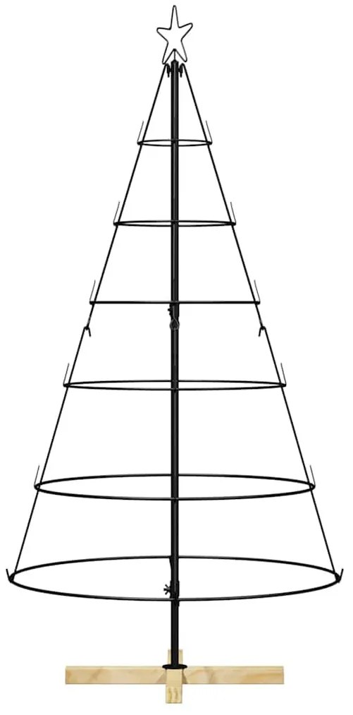 Karácsonyi kúp fa állvánnyal Fekete 150 cm Acél
