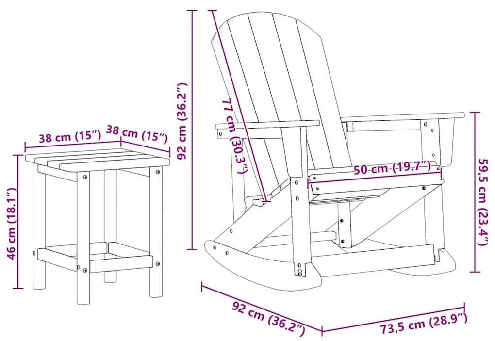 Kerti lounge szett 3 pcs Tengerészkék HDPE