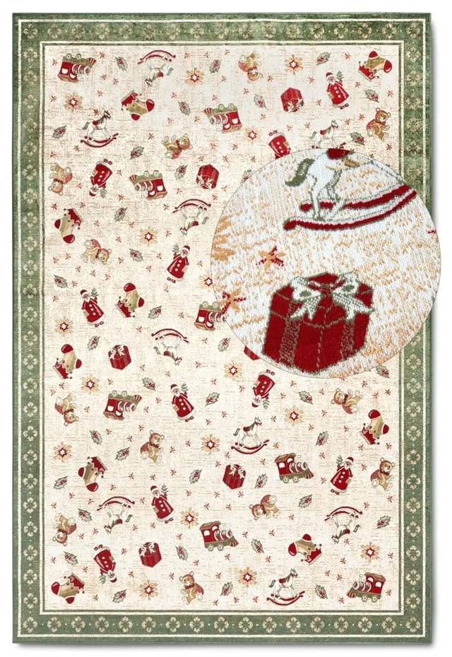 Zöld pamutkeverék szőnyeg karácsonyi mintával 160x230 cm Toy's Delight Green Christmas – Villeroy&amp;Boch