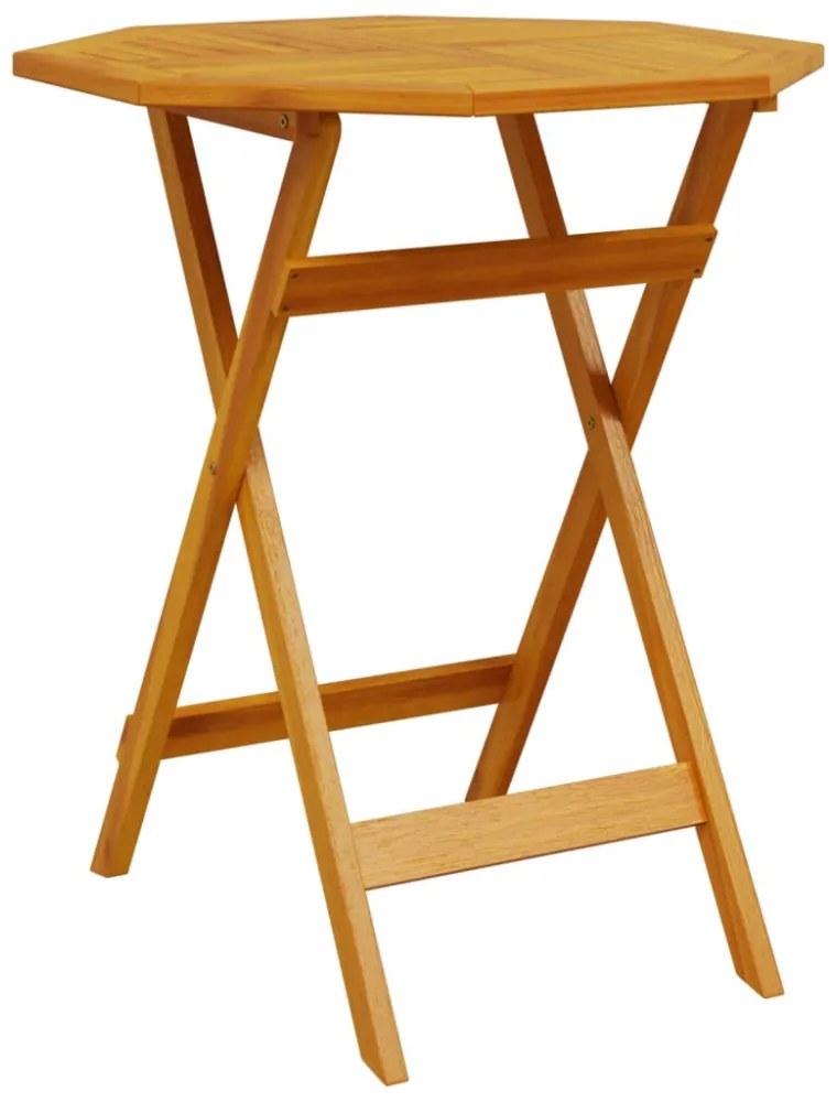 tömör akácfa összecsukható kerti asztal Ø70x75 cm