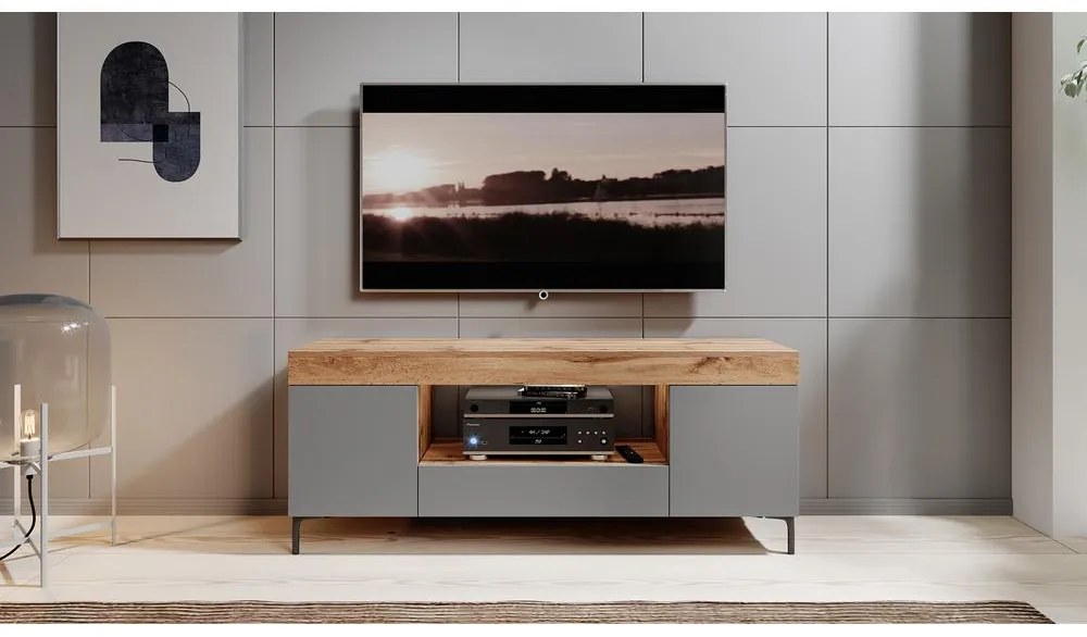 Tv szekrény/asztal Giuseppo (lancester tölgy + szürke). 1098649