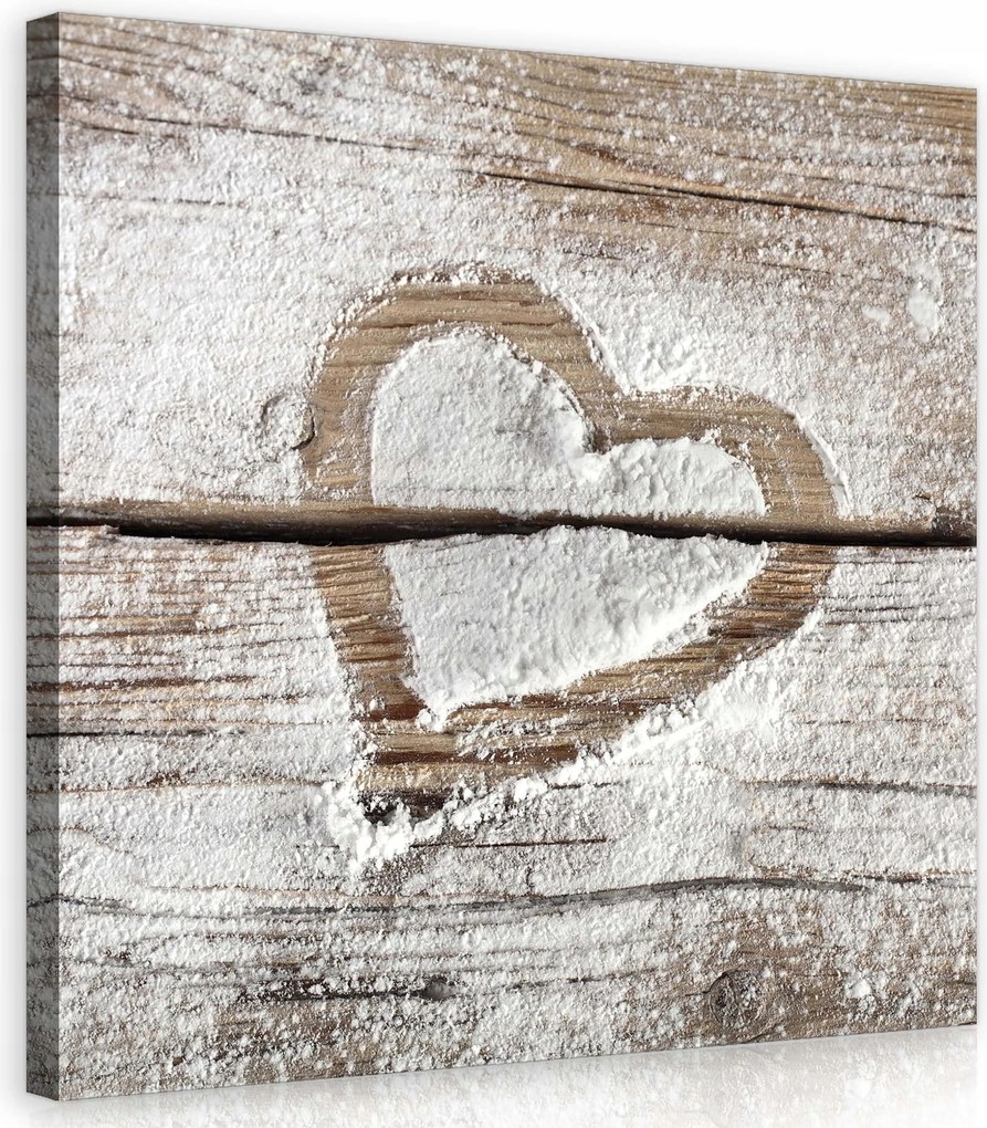 Vászonkép 40x40 Szív fa szerelem egyszerűség vidéki stílus textúra finomság