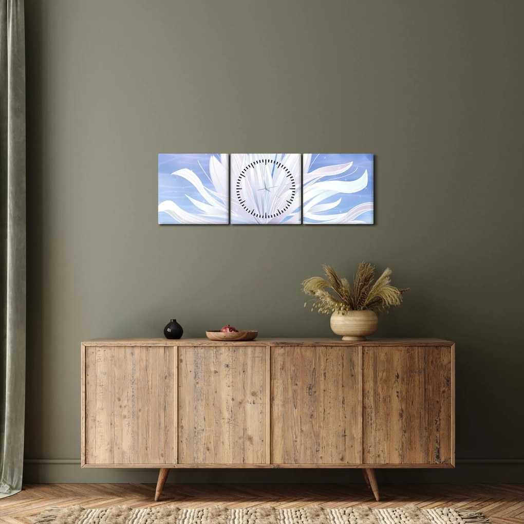 Kép - lótuszvirág (órával) (90x30 cm)