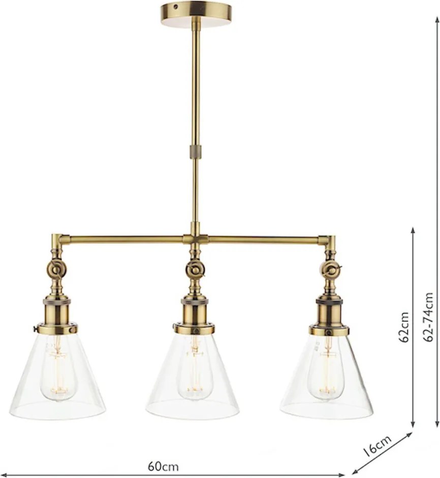 Laura Ashley Isaac 3688629-Q Függőlámpa 3x40W/E27 IP20