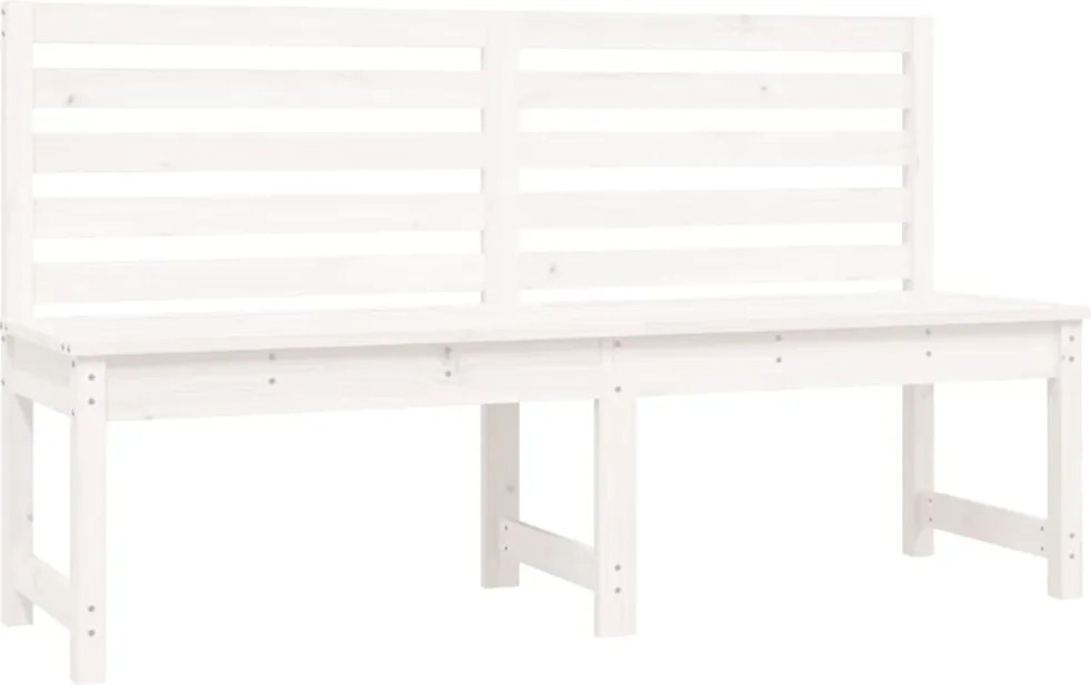 vidaXL fehér tömör fenyőfa kerti pad 157,5 cm