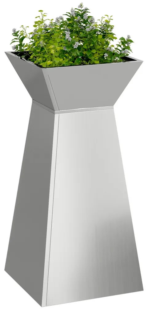 vidaXL Pillér Ültető Ezüst 35 x 35 x 73 cm