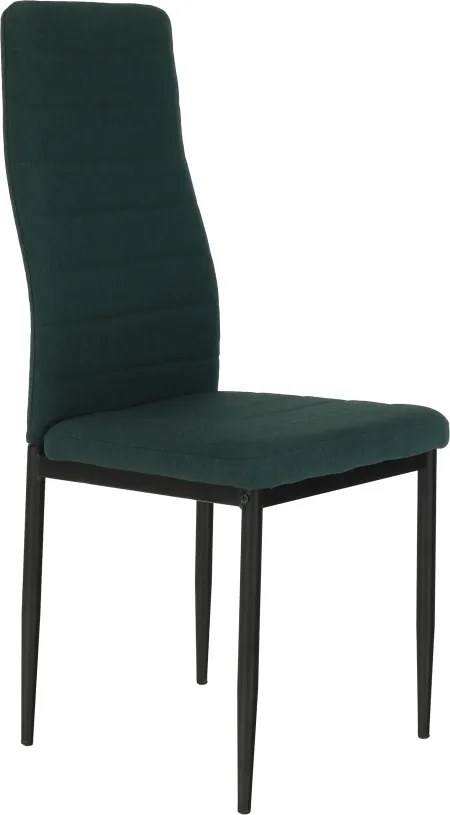 Szék, smaragd szövet/fekete fém, COLETA NOVA