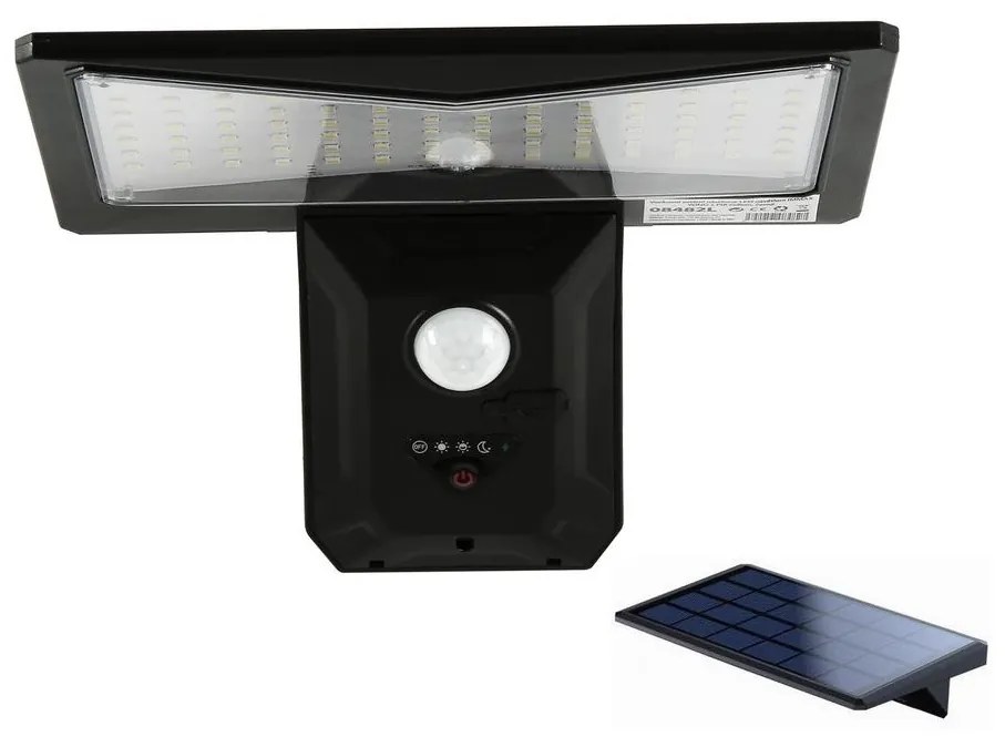 Immax 08482L-LED Napelemes érzékelős fali lámpa LED/2,6W/5,5V IP65 fekete 08482L