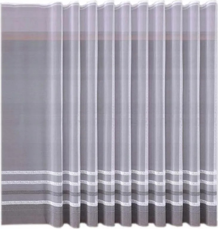 Függöny Kész Szalag 550x220 Fehér-Szürke Csíkos Függöny Kész Szalon