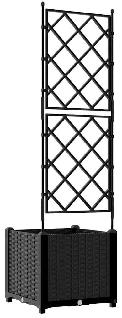 Kertész cserép rácsos változattal Fekete 40 x 40 x 143 cm PP