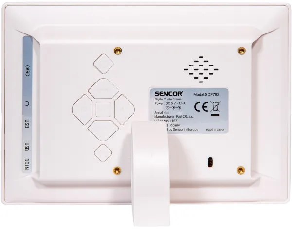 Sencor - Digitális képkeret hangszóróval 230V fehér + távirányító