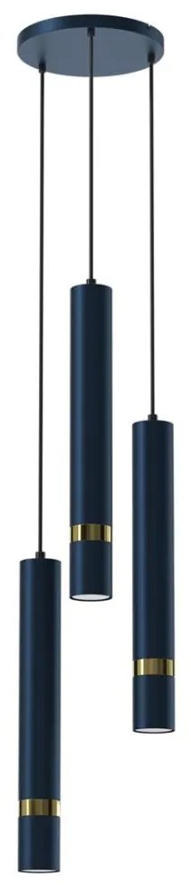 Csillár zsinóron JOKER 3xGU10/8W/230V kék/arany