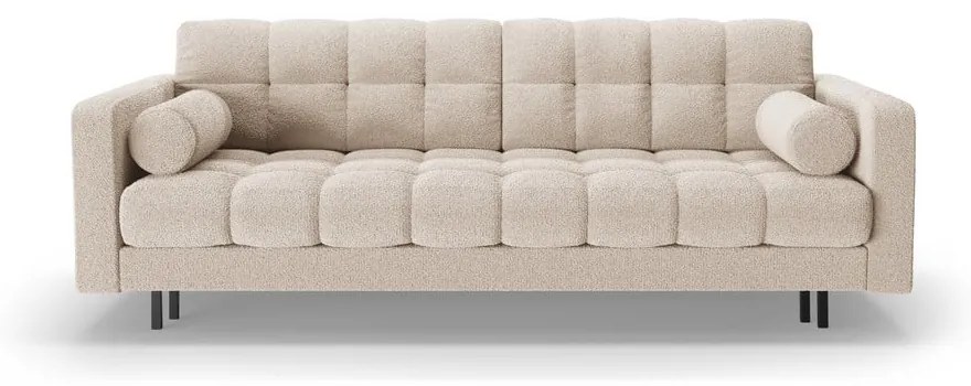 Bézs buklé kinyitható tárolóhelyes kanapé 222 cm Bali – Cosmopolitan Design