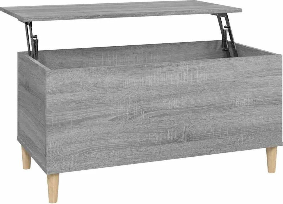 vidaXL szürke sonoma színű szerelt fa dohányzóasztal 90x44,5x45 cm
