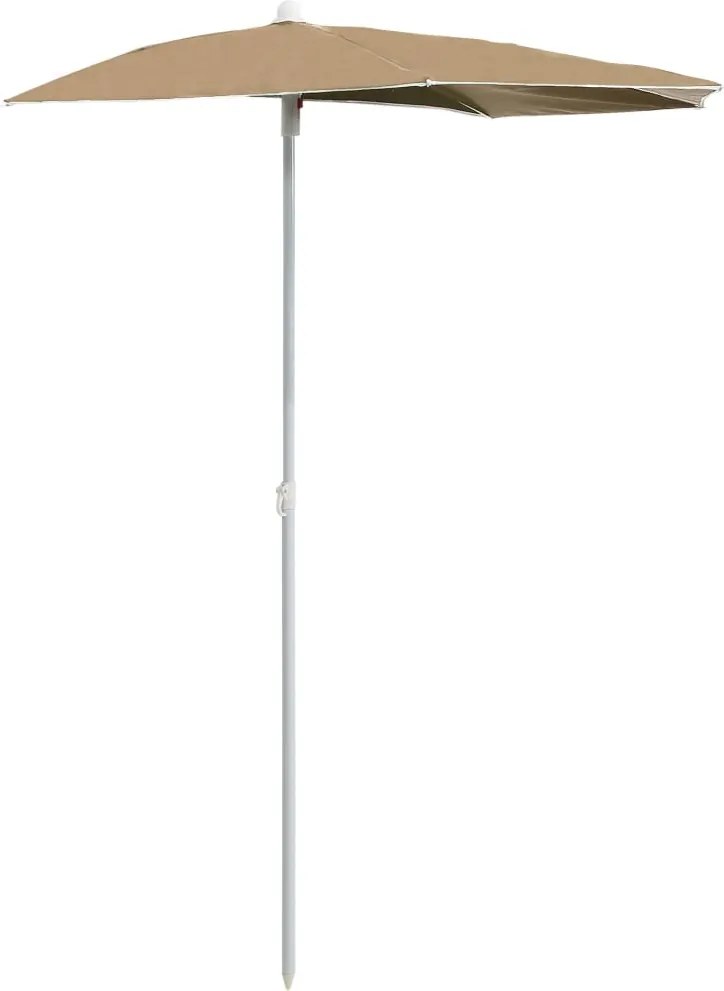 vidaXL tópszínű félköríves napernyő rúddal 180 x 90 cm