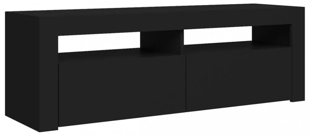 fekete TV-szekrény LED-világítással 120 x 35 x 40 cm
