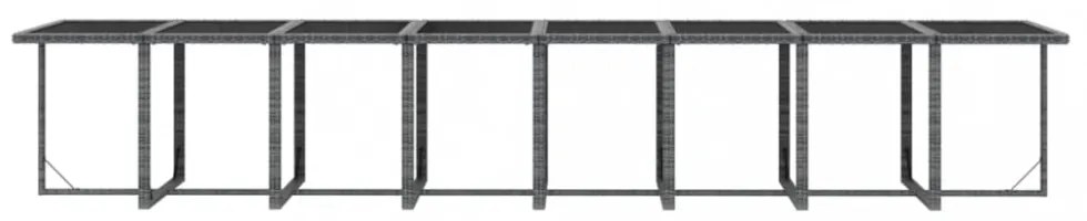 21 részes szürke polyrattan kerti étkezőgarnitúra párnákkal