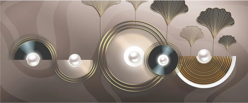 Kép - Aranybarna absztrakció (120x50 cm)