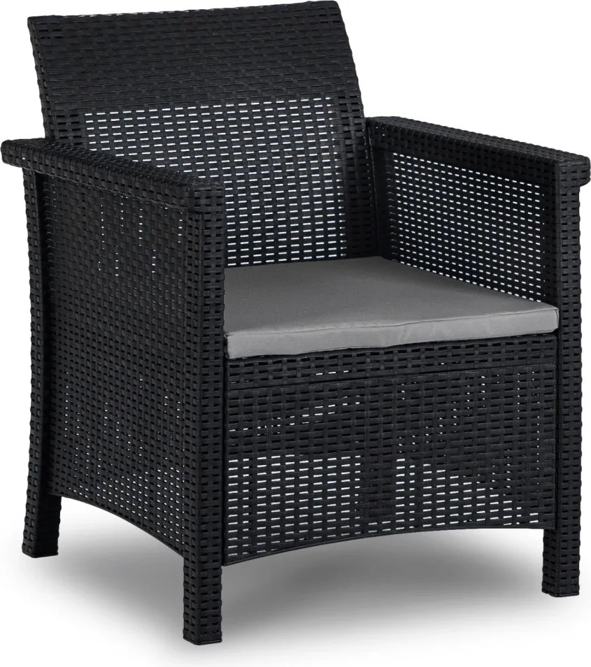 BRENTA kerti bútor szett fekete/szürke