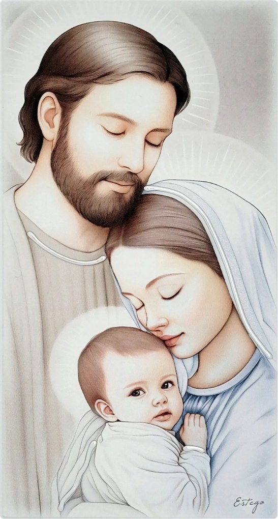 Fára festett Szent Család kép 24.2x47.5 cm Cikkszám: ES05193800