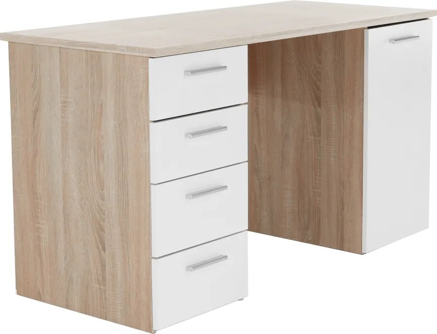 íróasztal, tölgy sonoma/fehér, EUSTACH