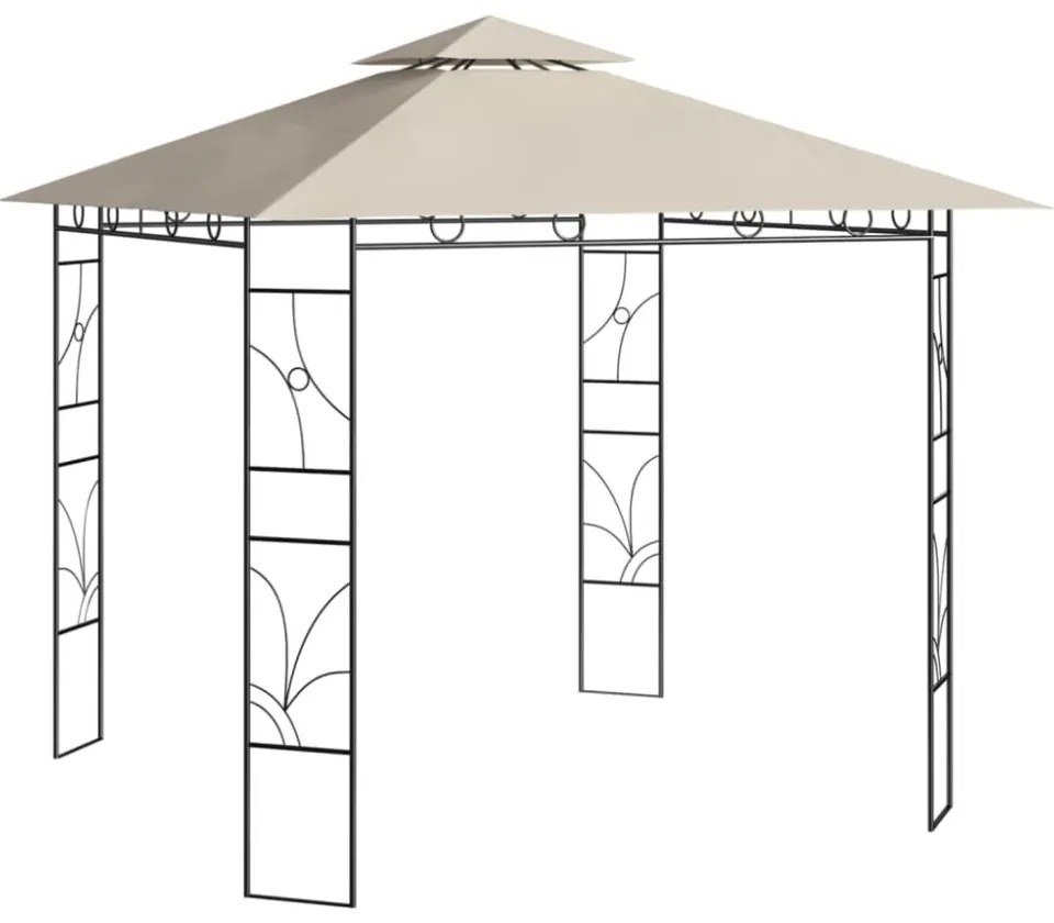 krémszínű pavilon 3 x 3 x 2,7 m 160 g/m²