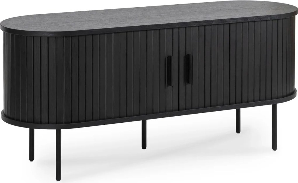 TV-állvány 120 cm, 2 ajtóval, fekete TRISH