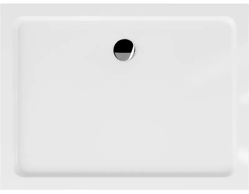 Mexen SLIM - Téglalap alakú zuhanytálca 130x80x5cm + króm szifon, fehér, 40108013