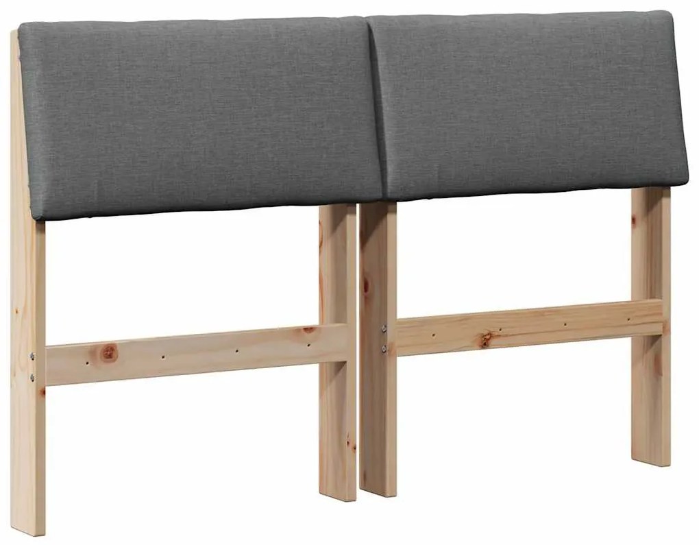 Kárpitozott fejtámla Sötétszürke 120 cm Tömör fenyőfa