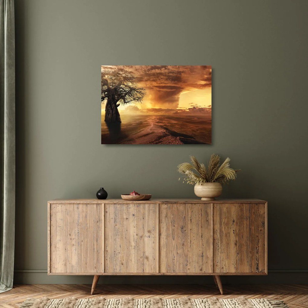 Narancssárga felhők képe (üvegen) (70x50 cm)