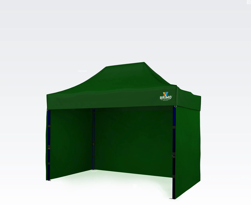Gyorsan felállítható pavilon 2x3 m (3 fal): Acélos tartósság árusoknak - plusz 3 oldalfal - Zöld