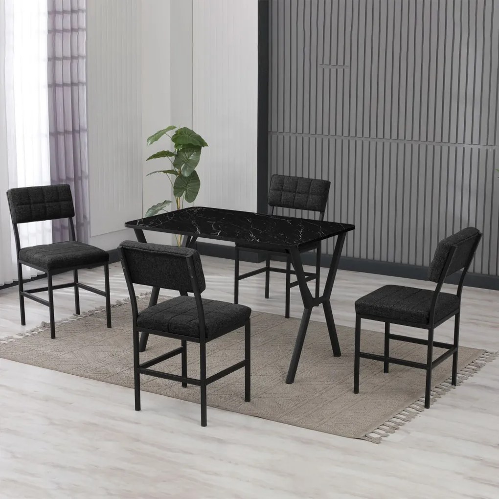 Dubai étkezőgarnitúra, antracit-fekete, 110 cm