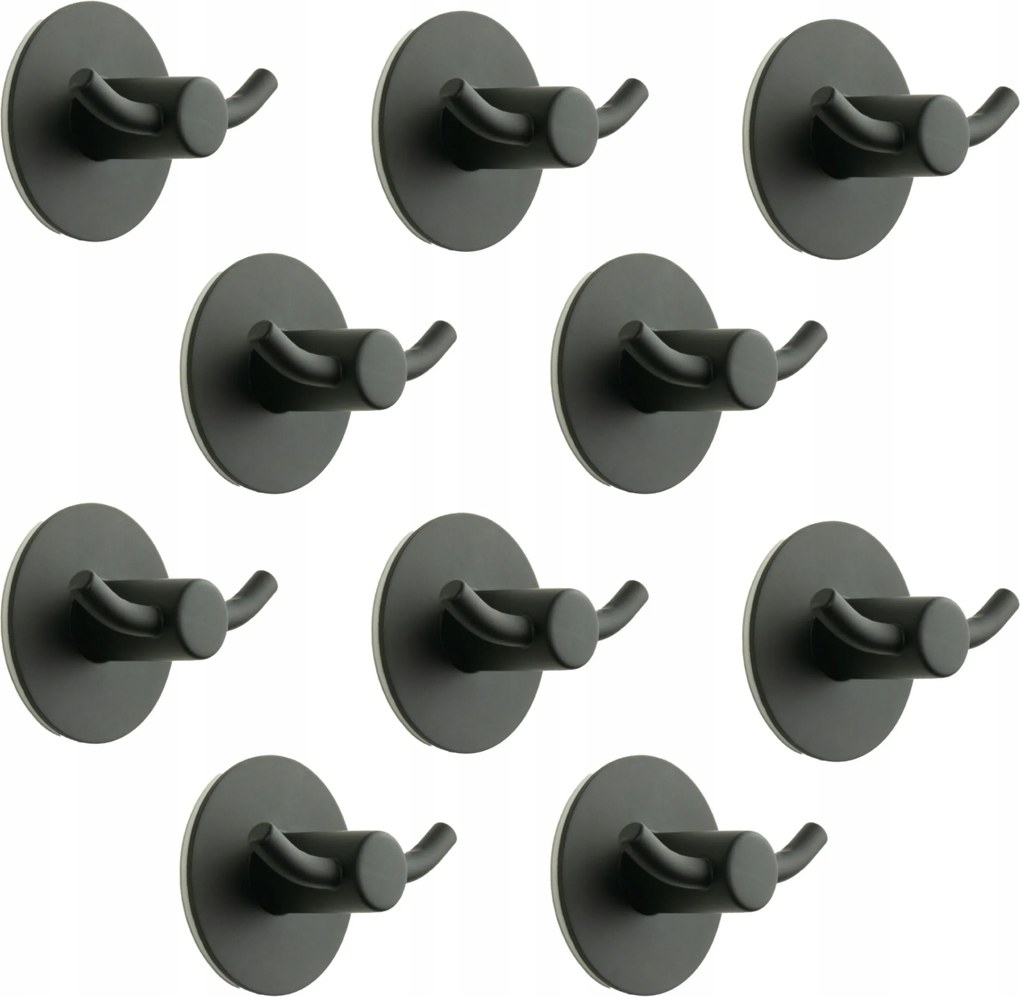 10 x Fürdőszobai fali akasztó kerek öntapadós törölköző tartó