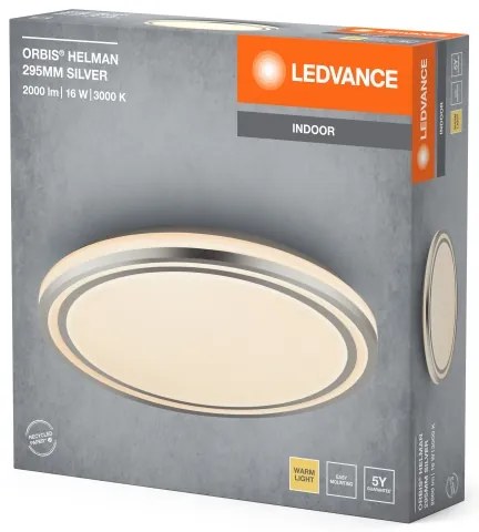 Ledvance - LED Mennyezeti lámpa ORBIS HELMAN LED/16W/230V átm. 29,5 cm ezüst