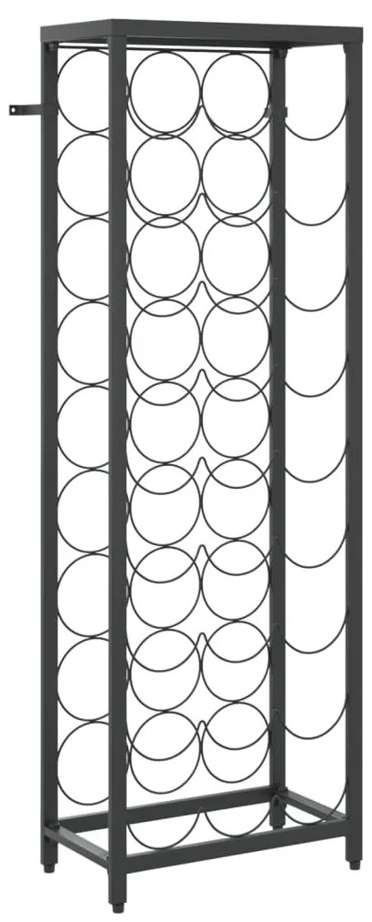 Fekete kovácsoltvas bortartó 27 palackhoz 34 x 18 x 100 cm